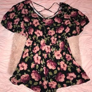 American Eagle Strappy Floral Romper